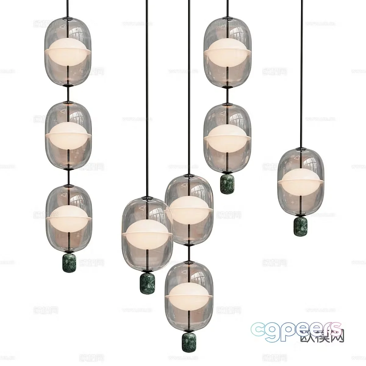 glass chandelier 3d model