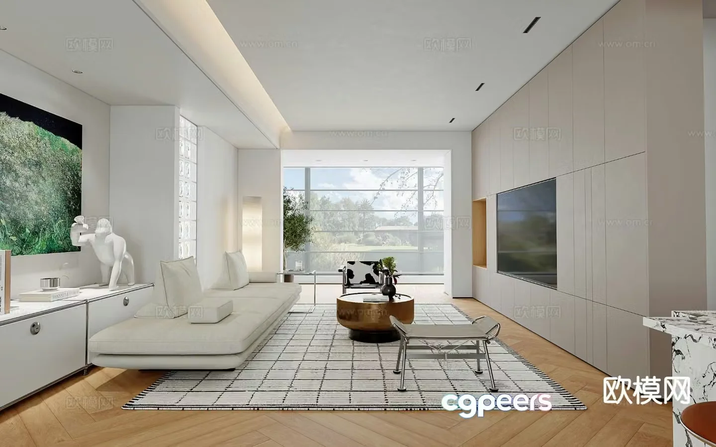 Modern minimalist guest restaurant 3D model