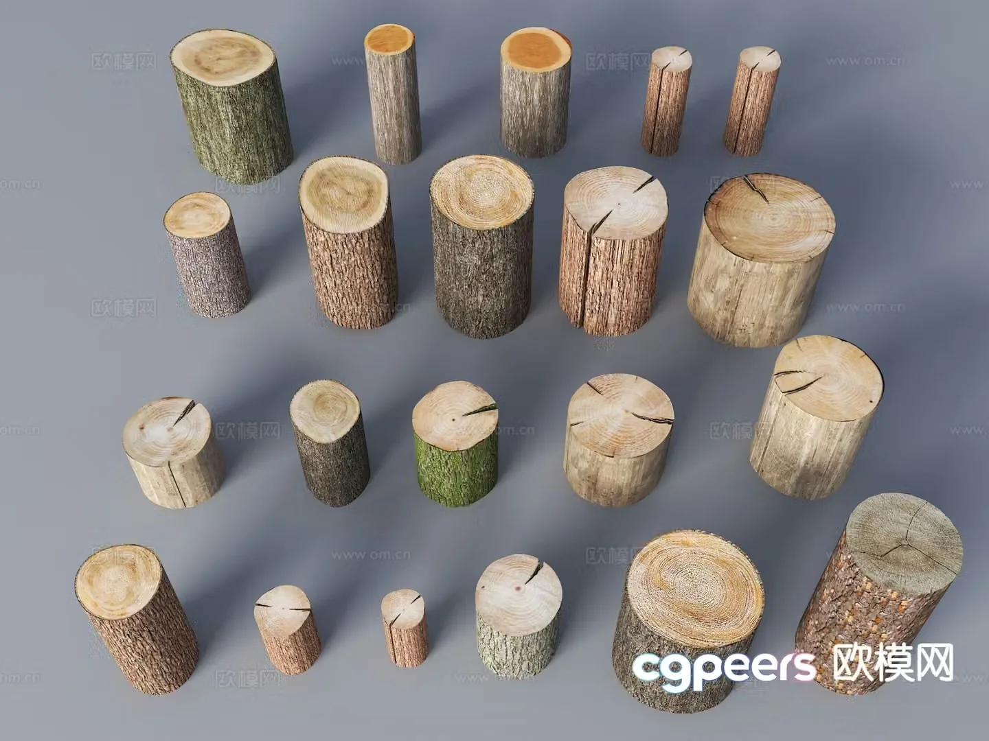 tree stump pine stump tree trunk wooden pillar 3d model