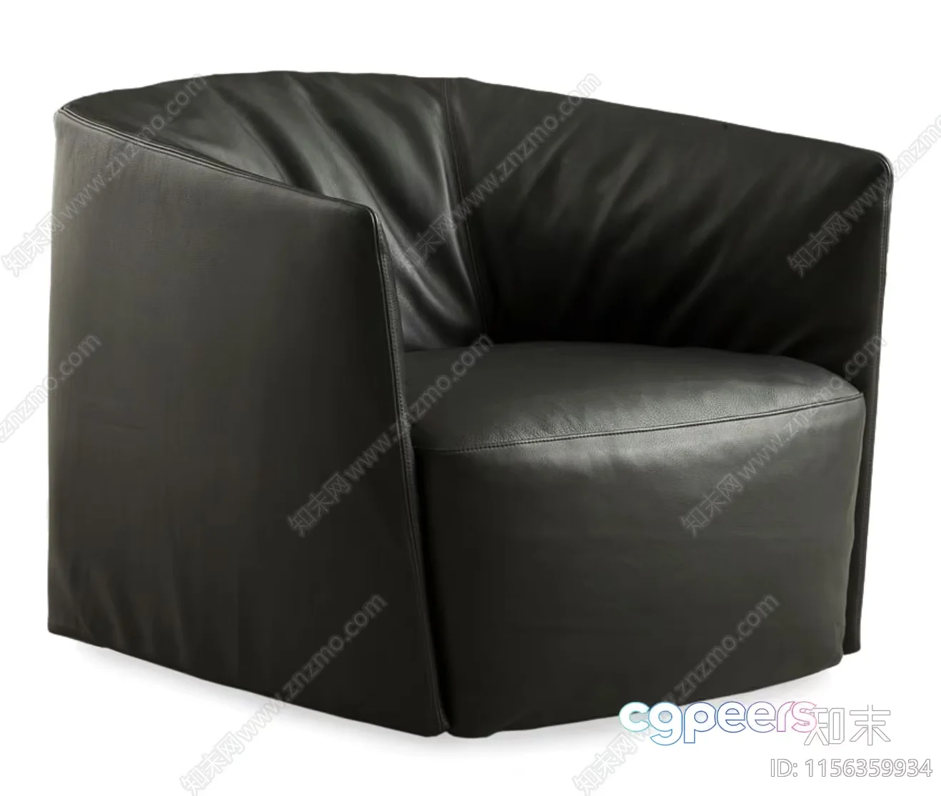 Black Leather Chair 3D Model – 14030 – VRAY Render
