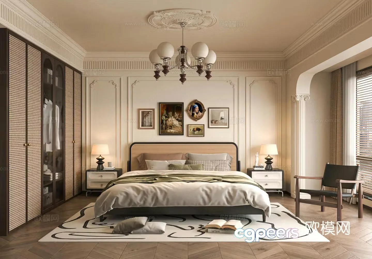 French bedroom 3d model