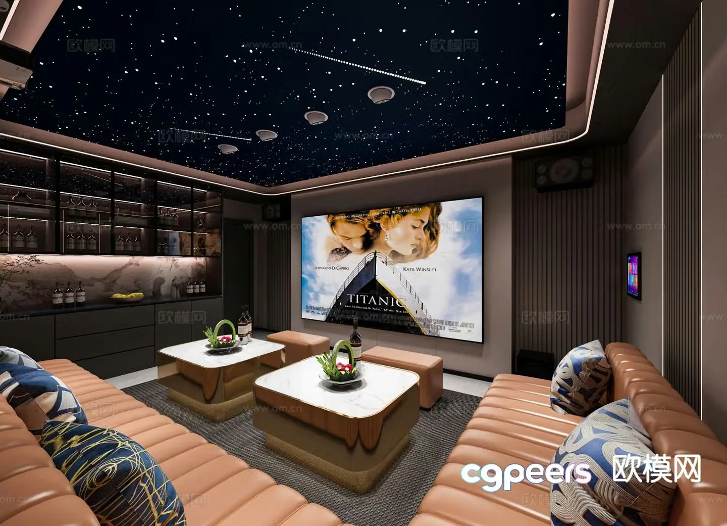 Modern audio-visual room audio-visual room 3d model