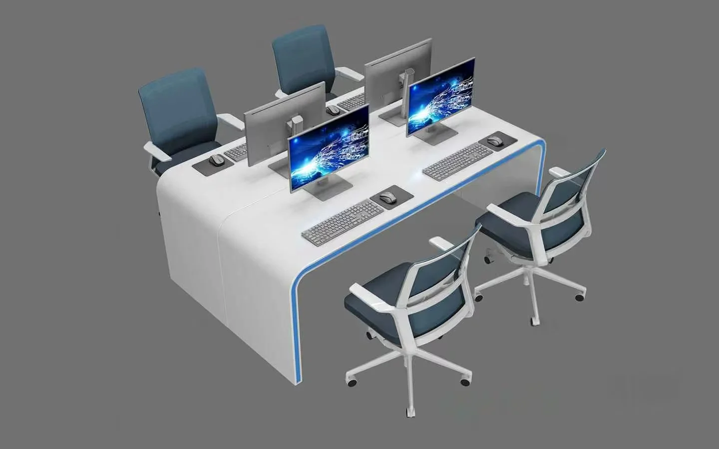 Modern Office Desk 3D Model – 2086 – CORONA Render