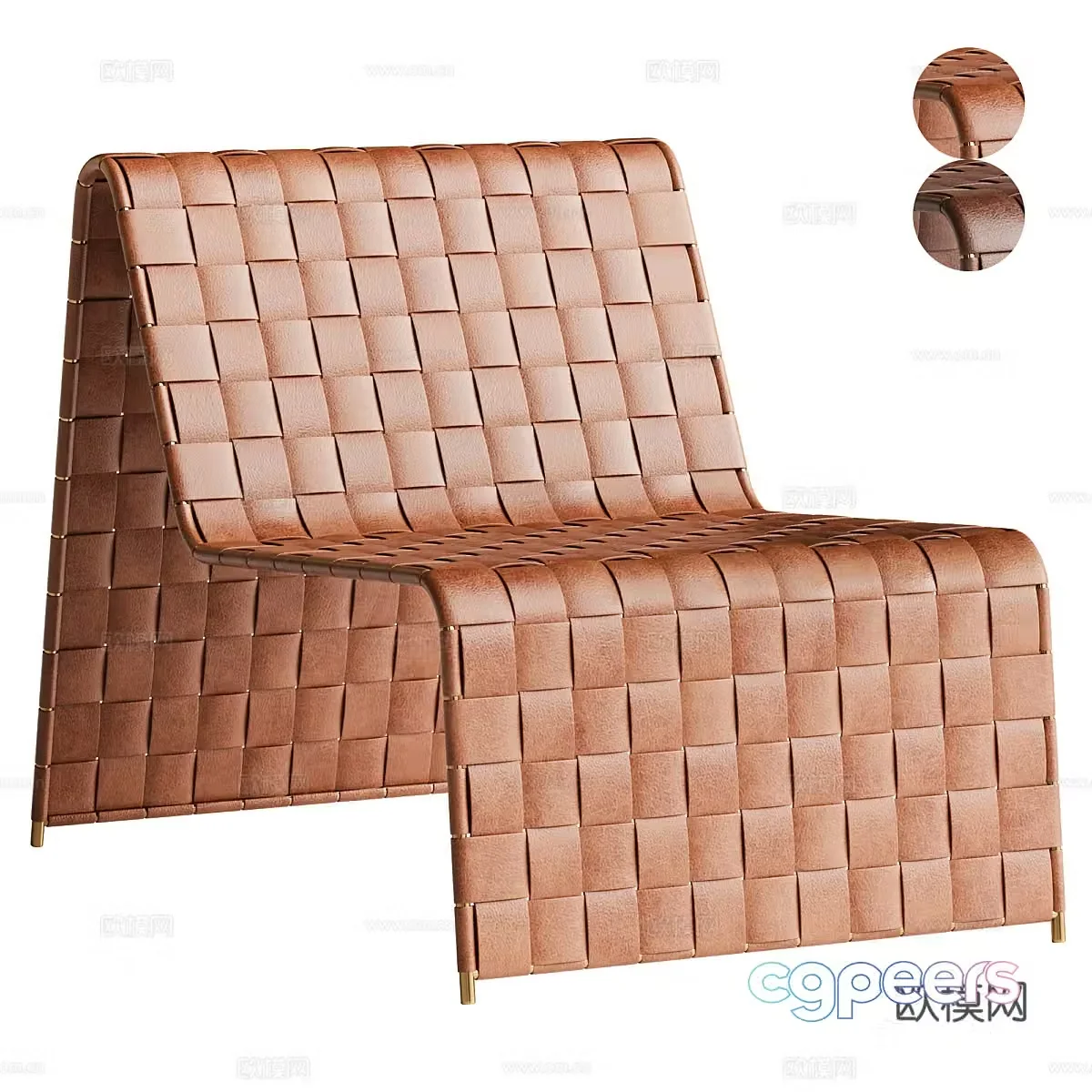Modern Italian leather lounge chair 3d model