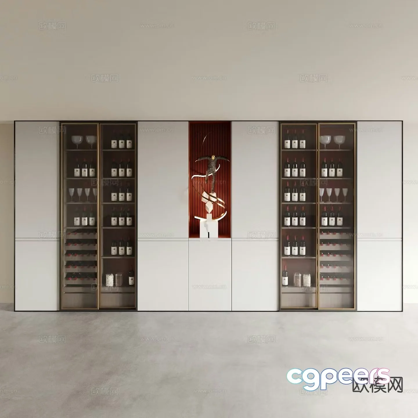 Modern wine cabinet sideboard 3d model