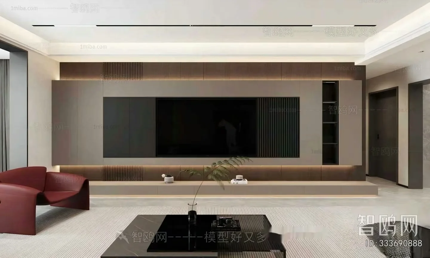 Modern Living Room 3D Model – 17986 – VRAY Render