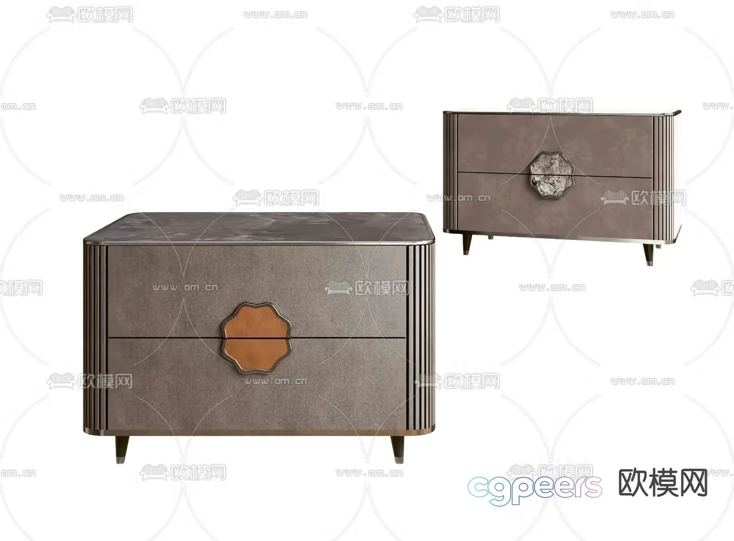 Light luxury bedside table 3D model