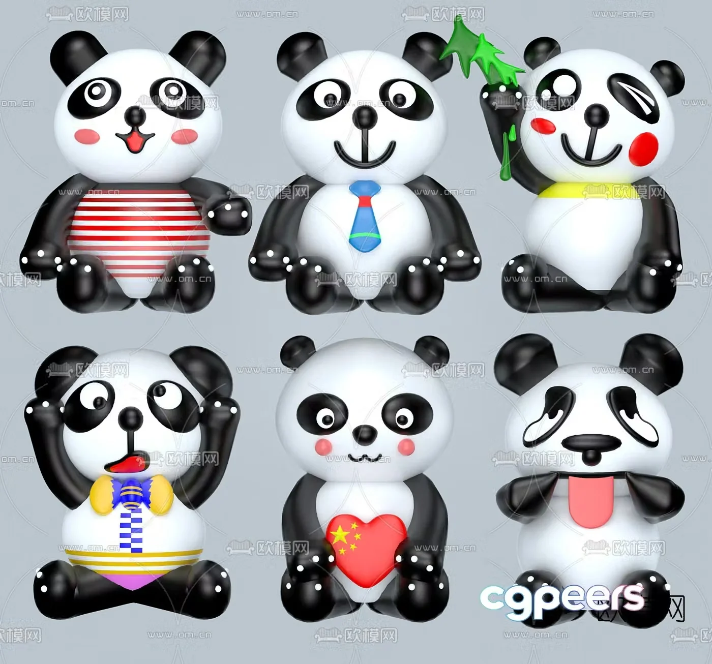 Modern children’s toy panda doll 3d model