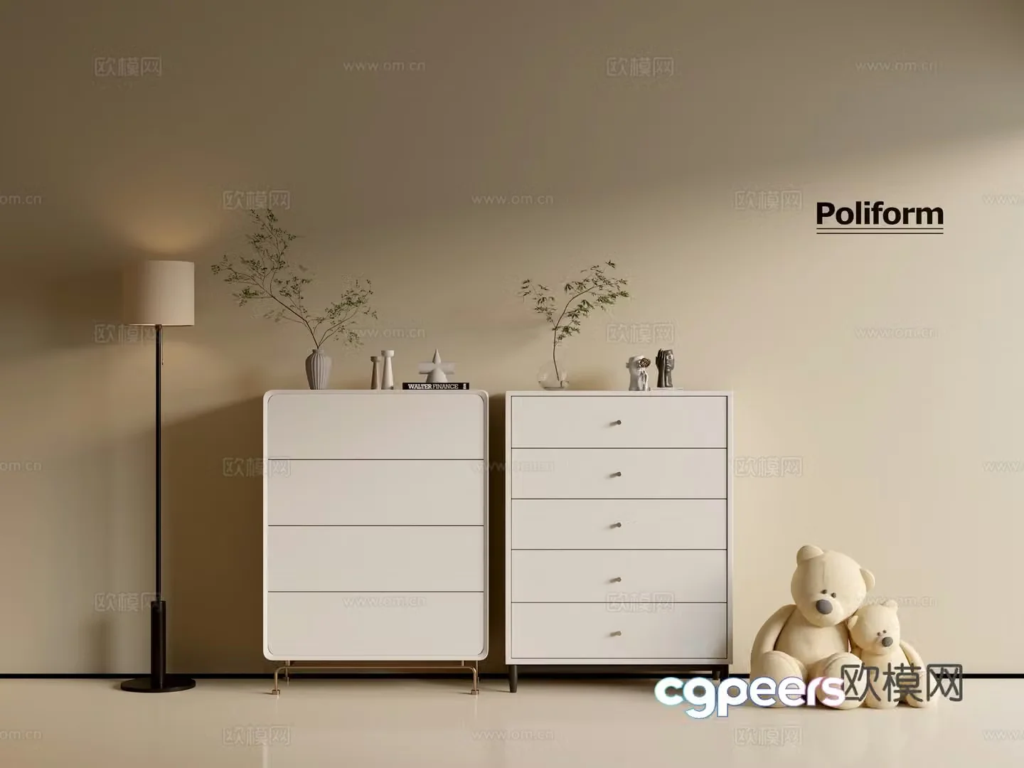Modern cream wind chest of cabinet ins wind minimalist wind cabinet whole cabinet sideboard balcony cabinet 3d model