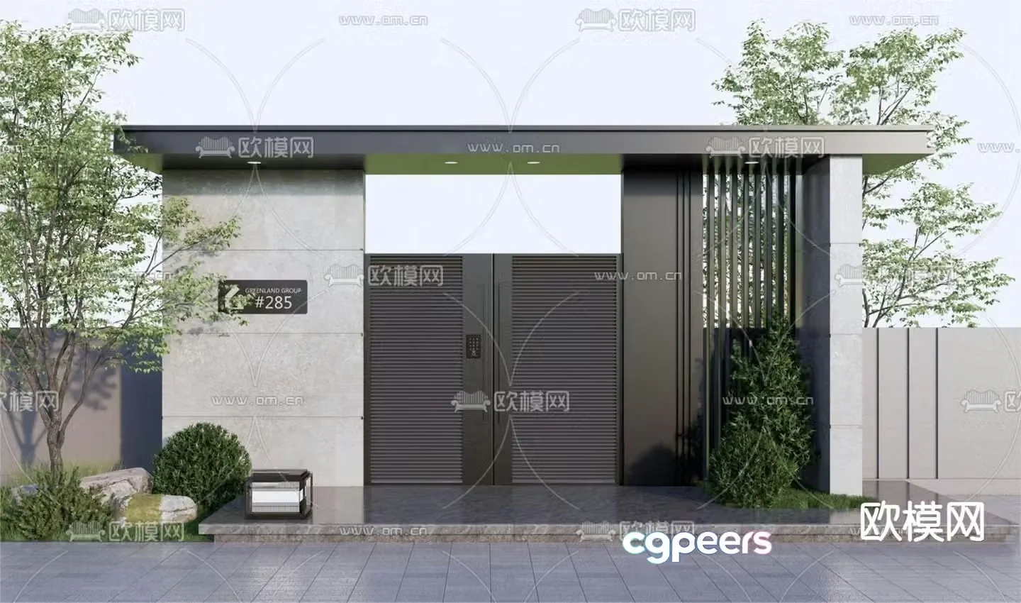 Courtyard door villa door 3d model