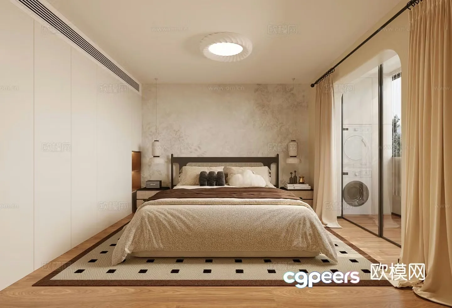 Medieval style bedroom master bedroom 3d model