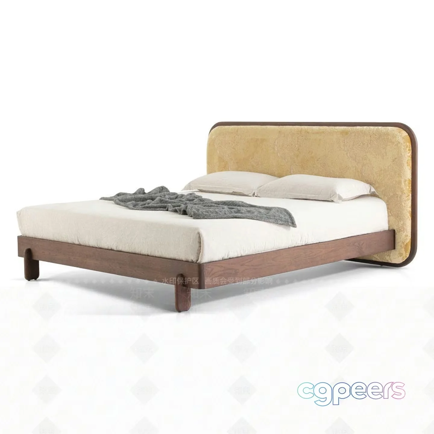Modern Wooden Bed 3D Model – 751 – VRAY Render