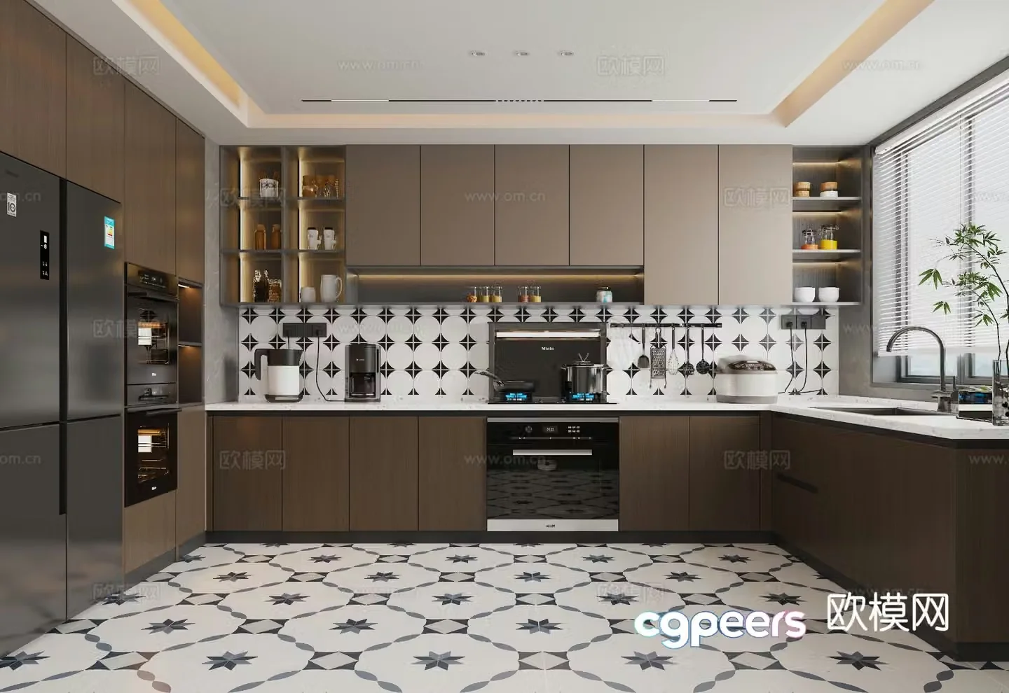 Italian closed kitchen 3d model