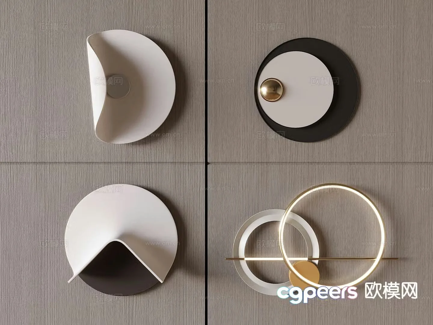 Light luxury three-dimensional wall decorations creative pendants art wall decorations 3D model