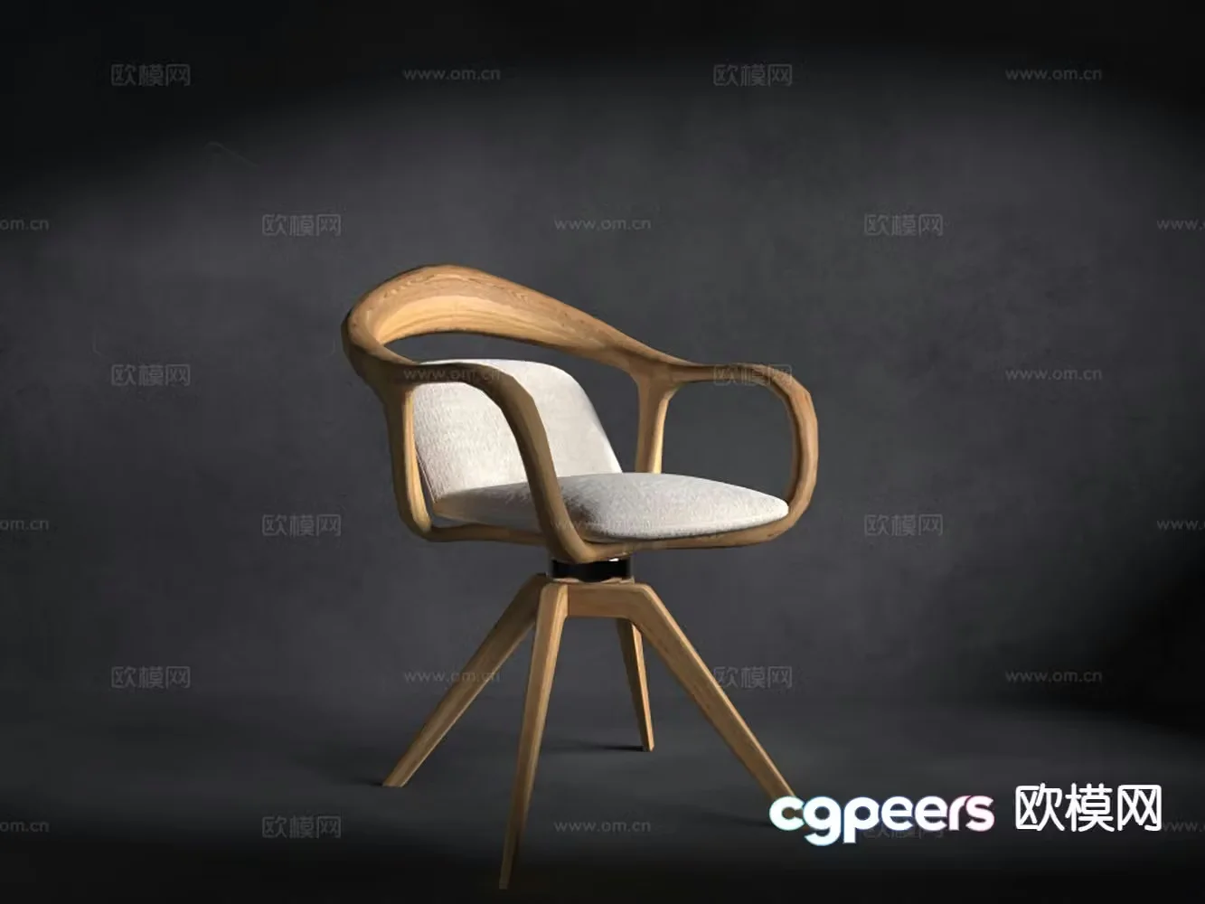 New Chinese style leisure chair chair swivel chair learning chair 3d model