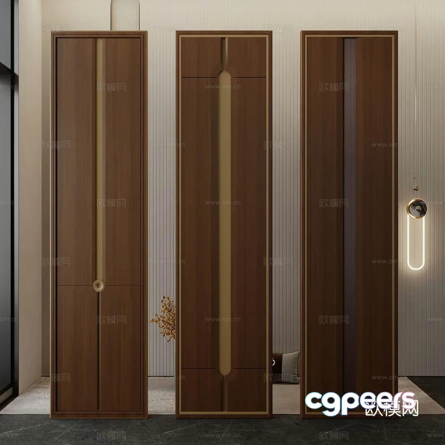 New Chinese style wall panel modeling board background wall panel 3d model