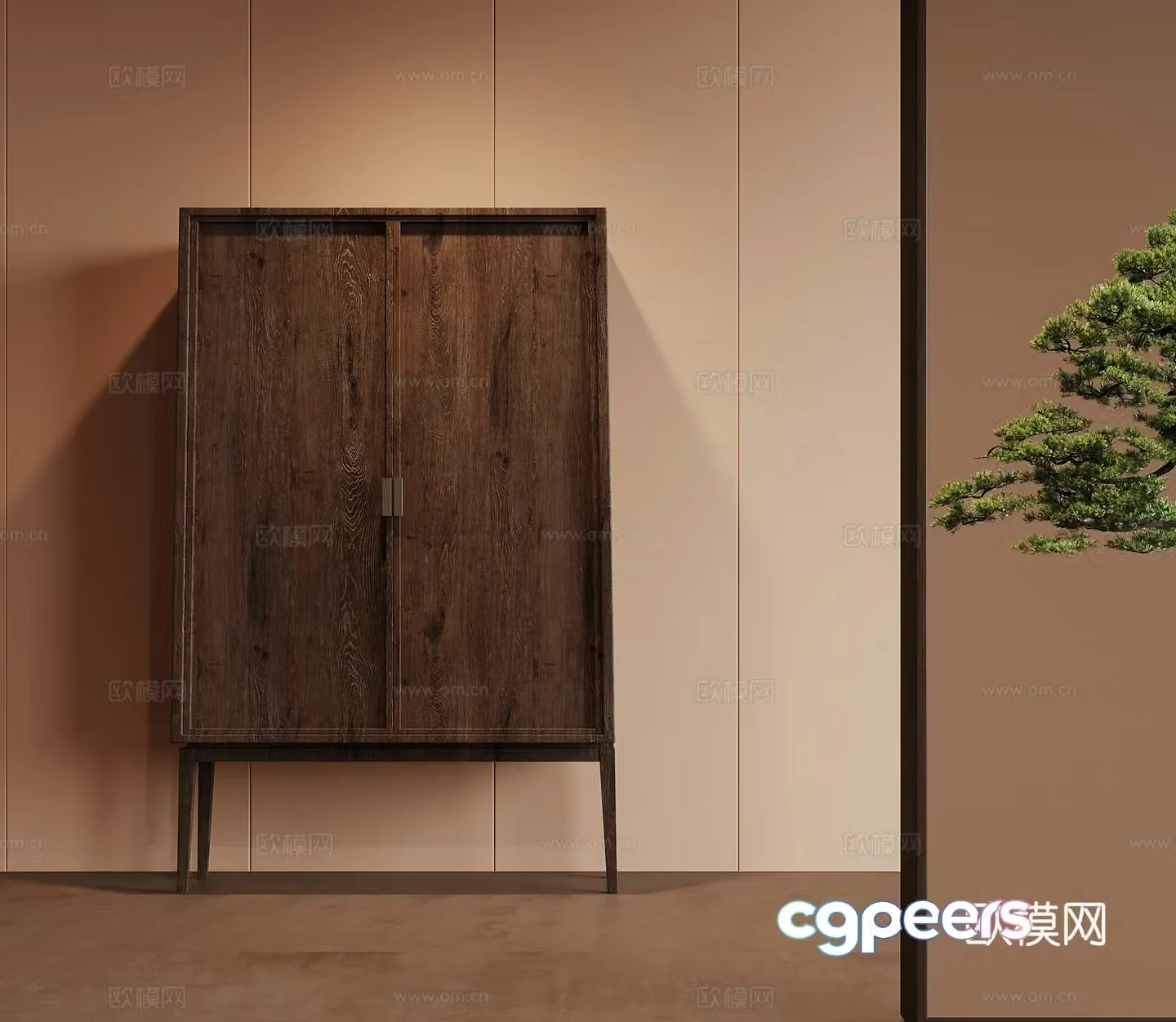 09 Storage Locker New Chinese style Storage Locker Side Locker Floor Locker 3D Model