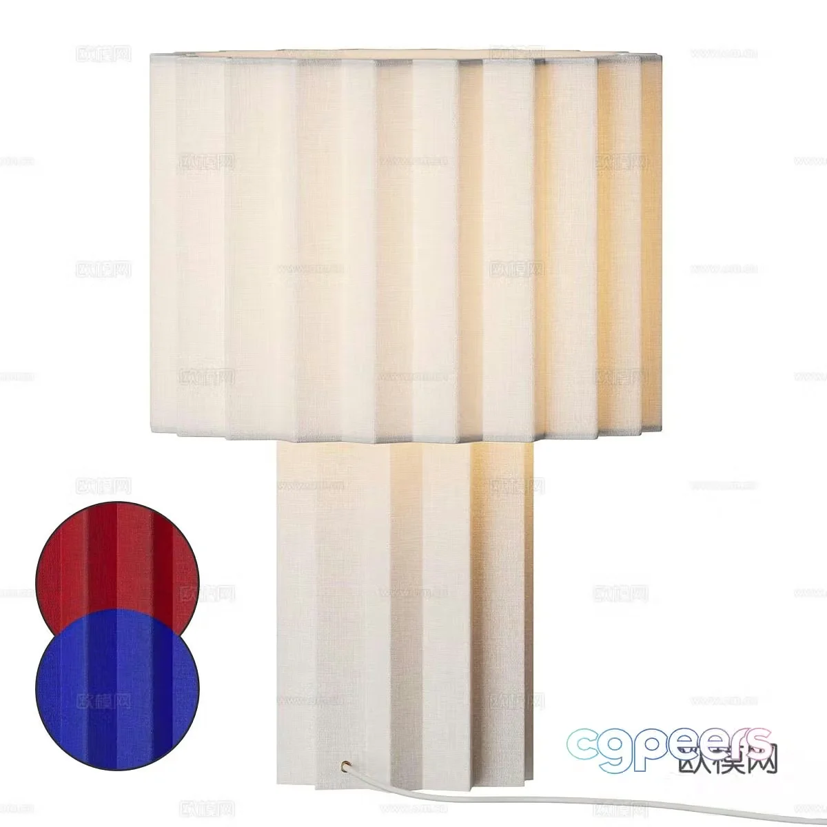 New Chinese style fabric table lamp 3D model