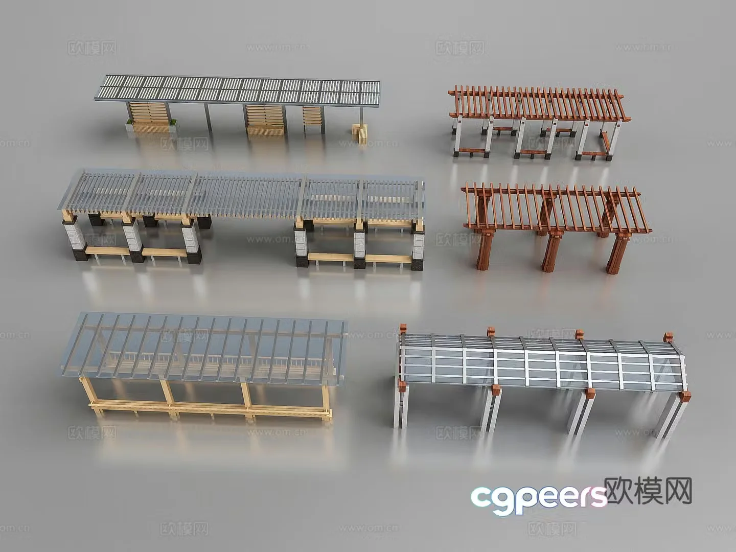 Modern landscape gallery 3d model