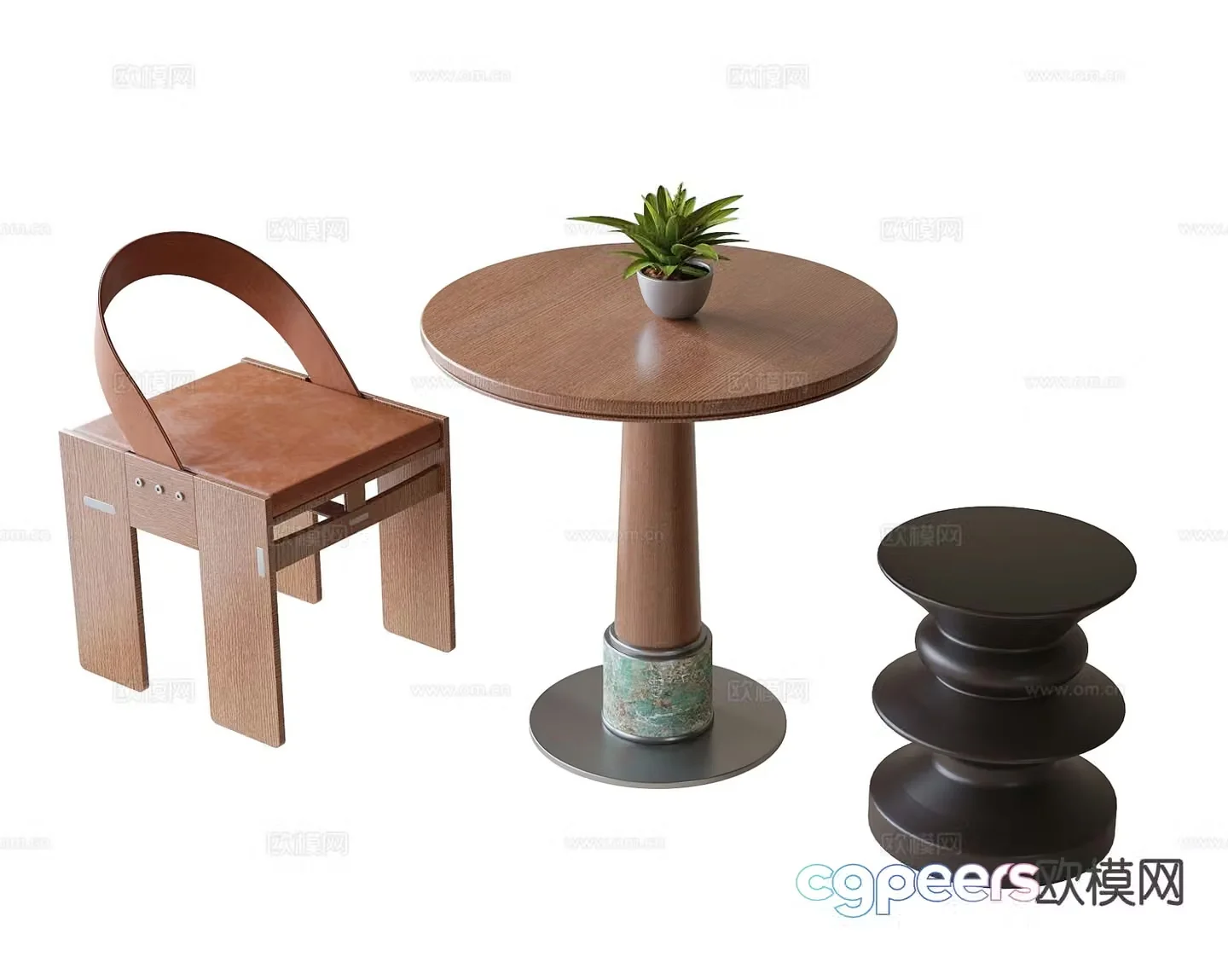 Modern coffee table and chair negotiation table and chair small table 3d model