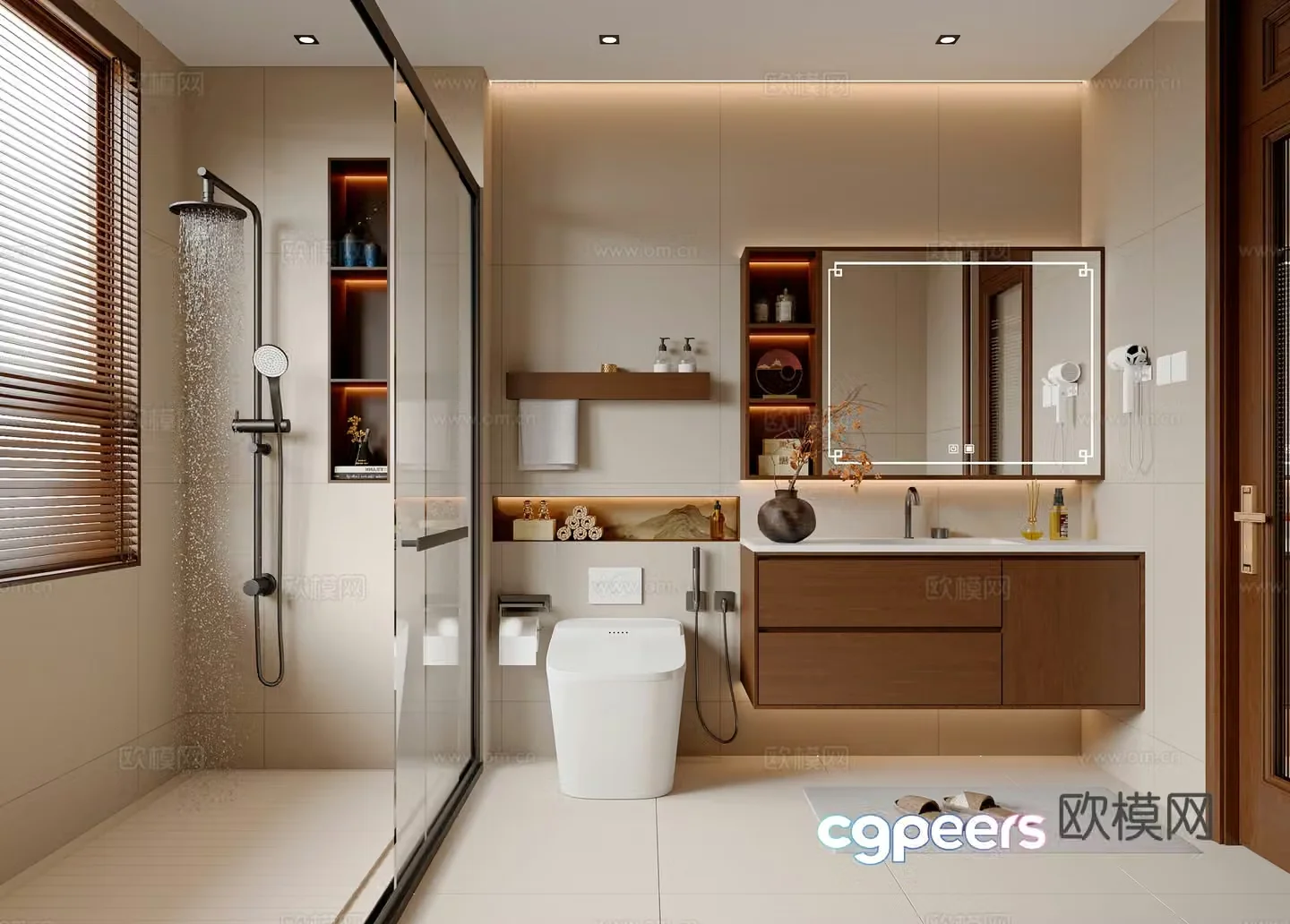 New Chinese style Song style bathroom bathroom cabinet Bathroom small pieces Bathroom supplies Shower toilet 3d model