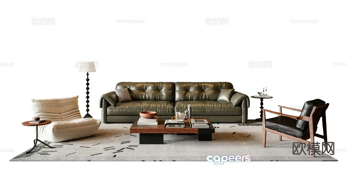 Medieval style modular sofa 3D model