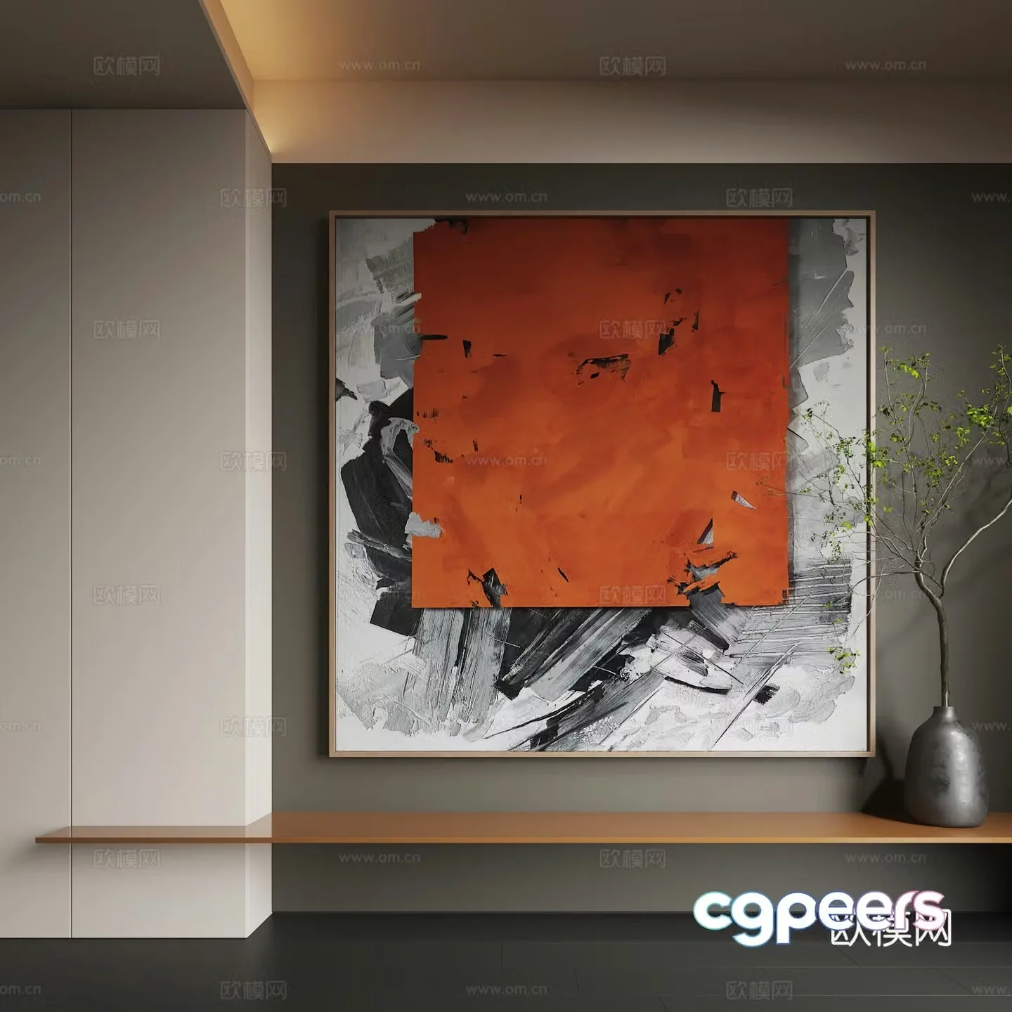 Modern abstract hanging paintings Modern Italian hanging paintings Modern light luxury hanging paintings 3D model