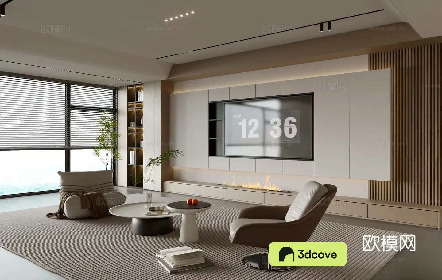 Modern simple living room balcony cabinet sofa combination coffee table sofa background wall