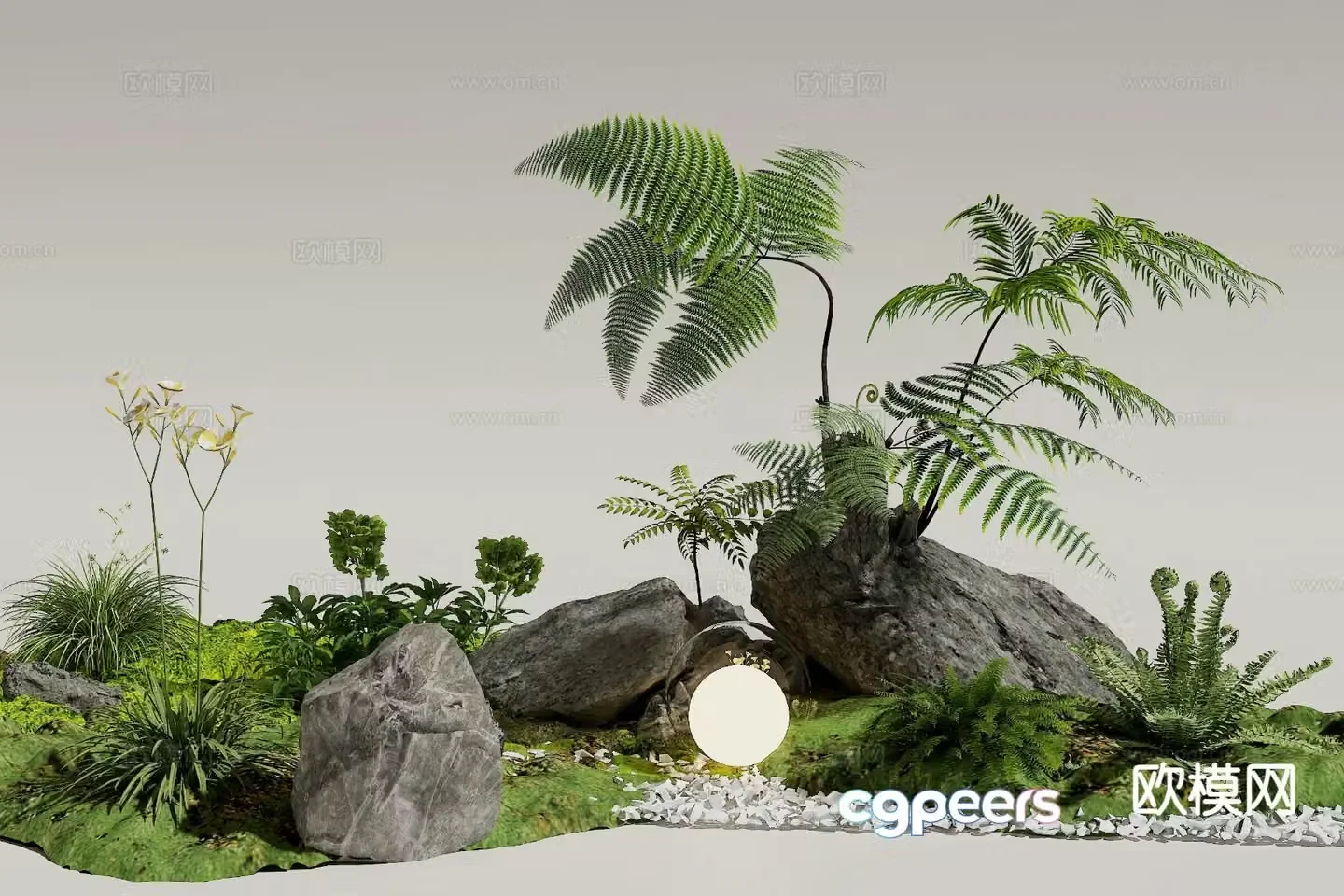 Garden sketch plant landscape 3d model