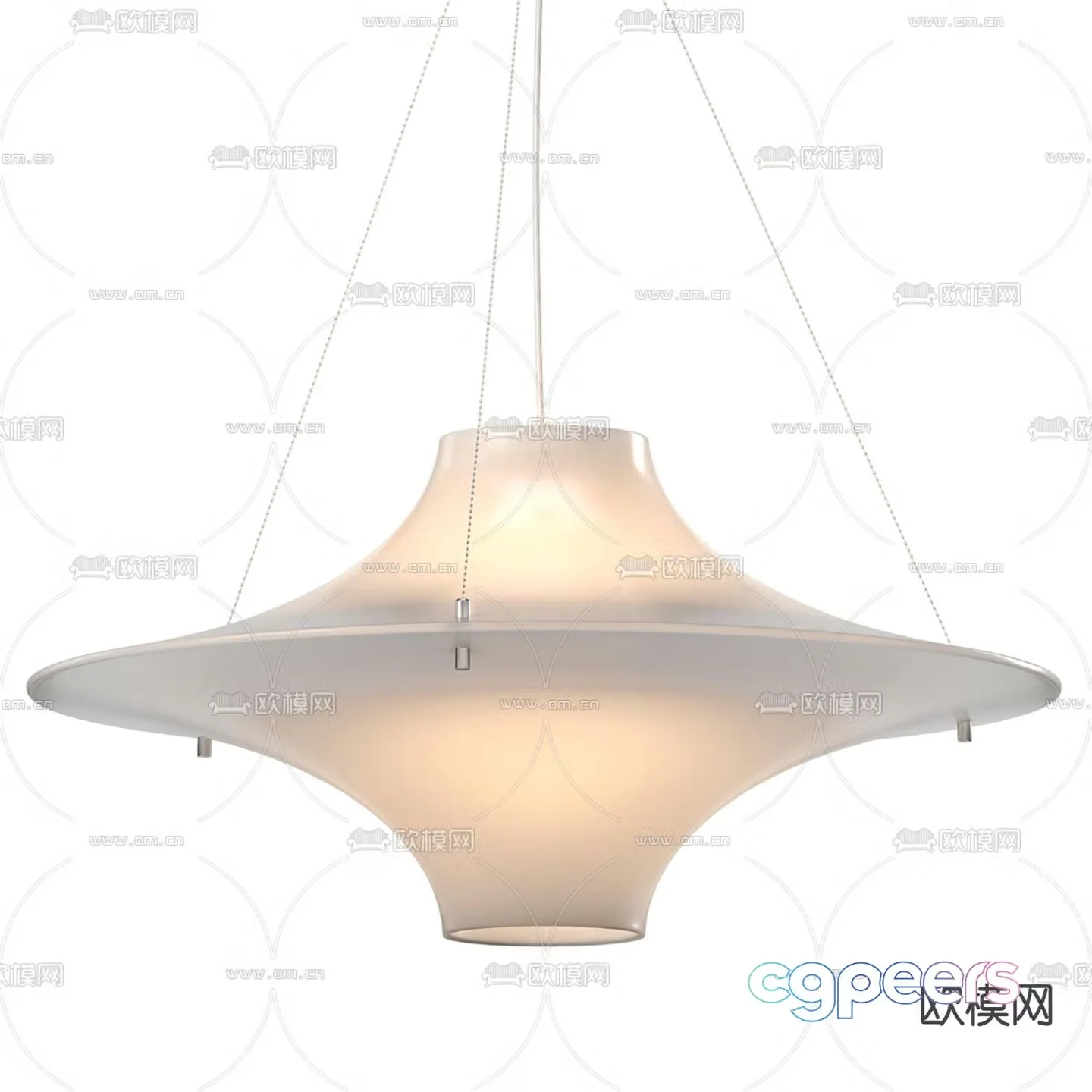 Cream style chandelier restaurant chandelier 3d model