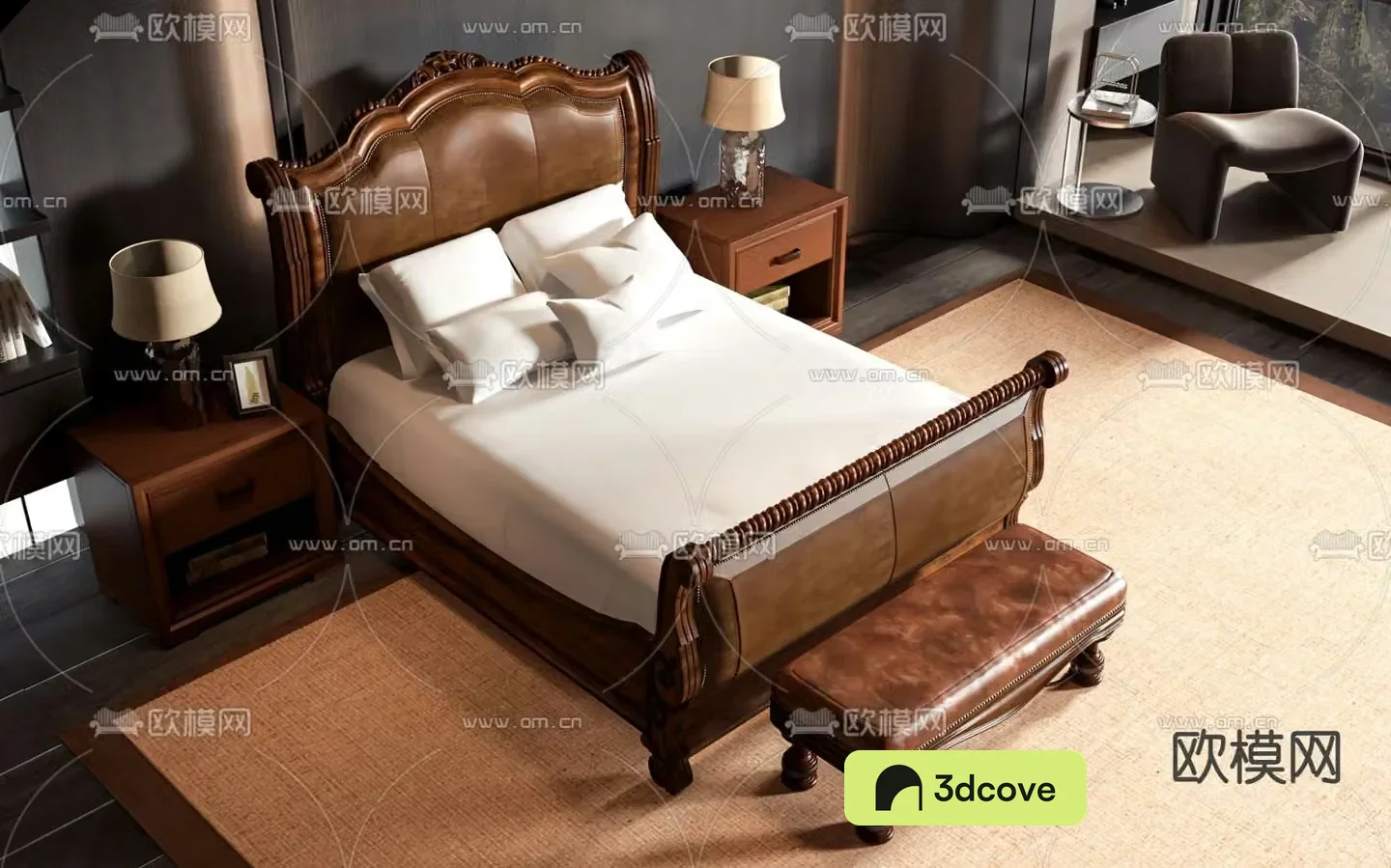 American double bed