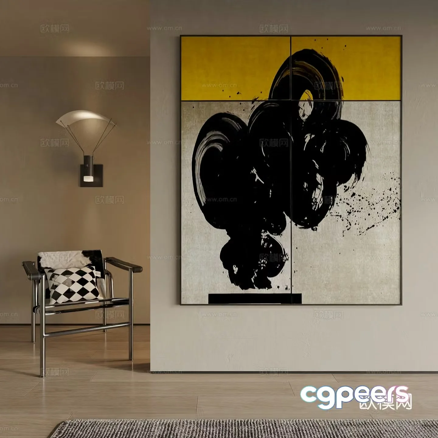 Modern decorative painting 3d model