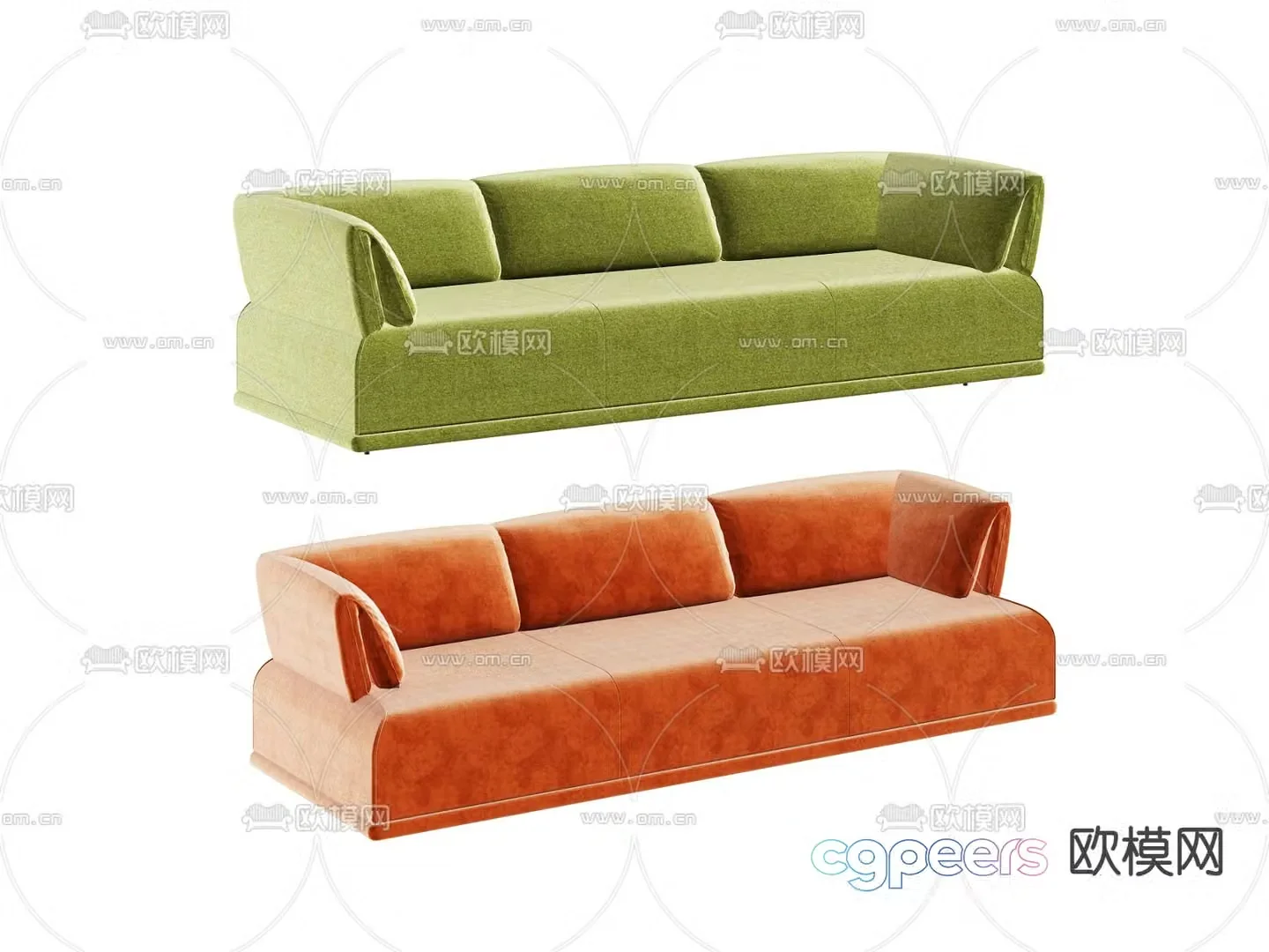 Modern sofa three-person sofa casual sofa 3d model