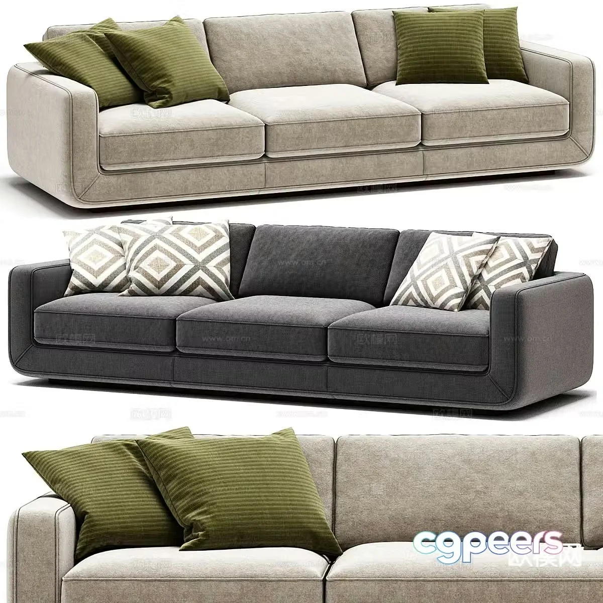 Riva 1920 Sospiro sofa three-seat sofa 3D model