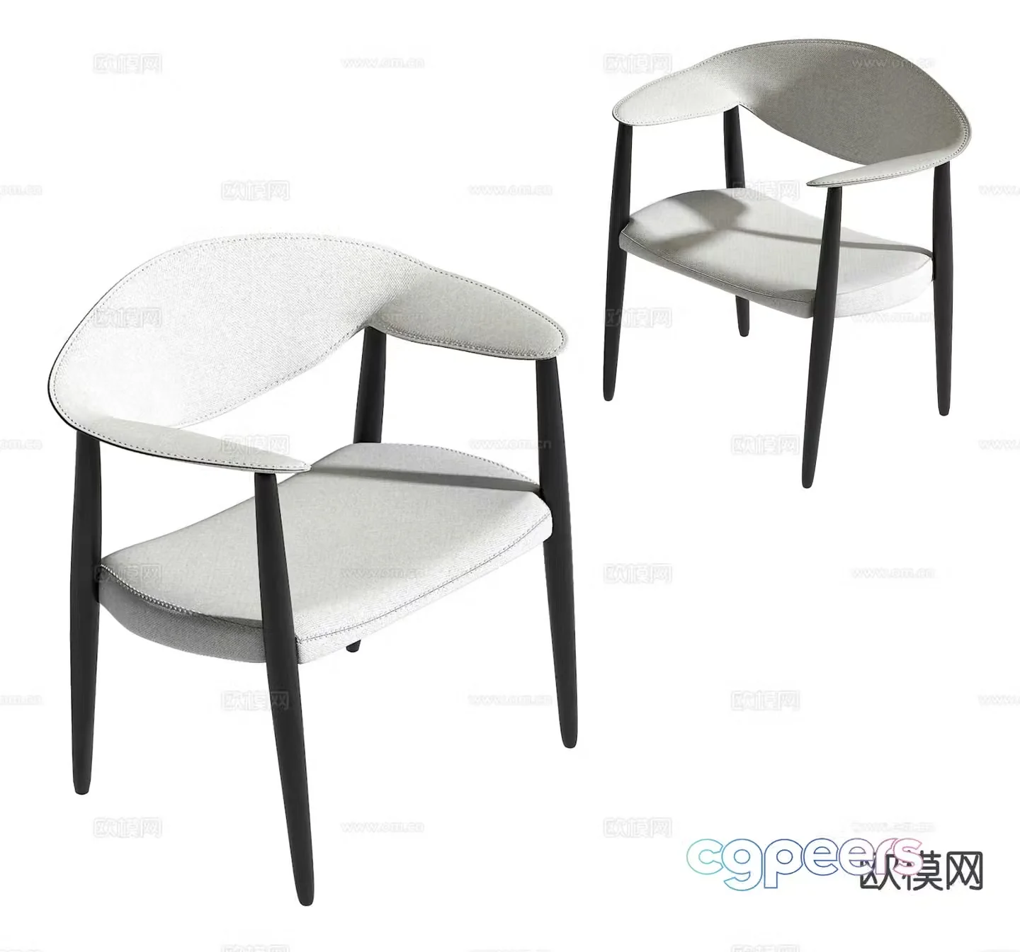 Modern chair dining chair single chair 3d model