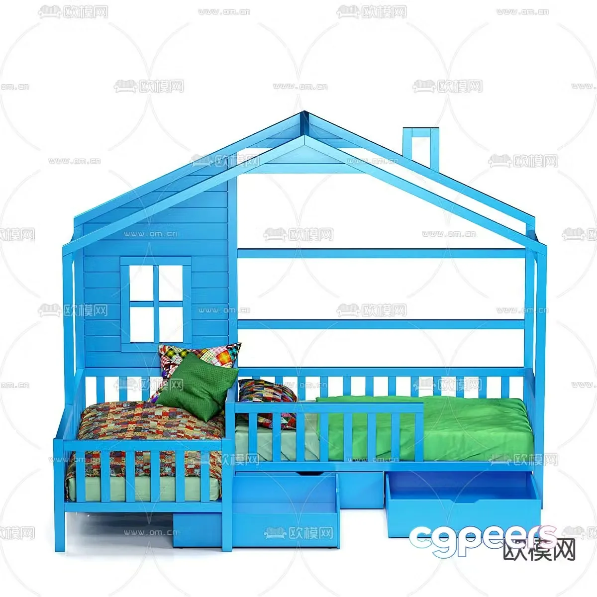 Modern children’s bed crib 3d model