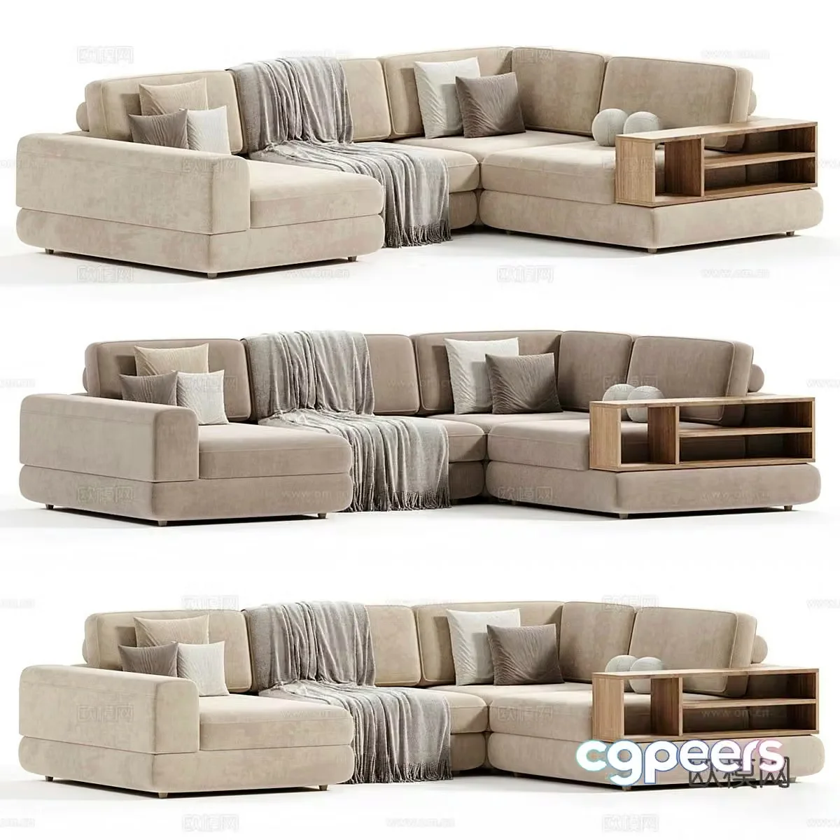 Multi-person sofa corner sofa 3d model