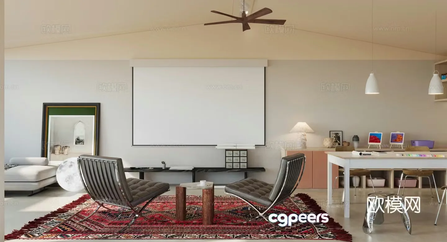 Modern Activity Room Audio and Video Studio Studio 3D Model
