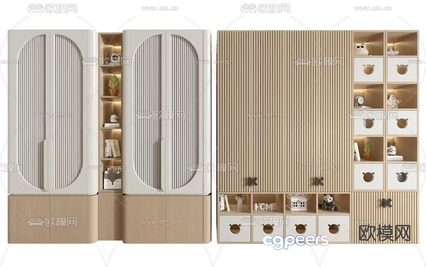 Children’s wardrobe storage cabinet 3d model
