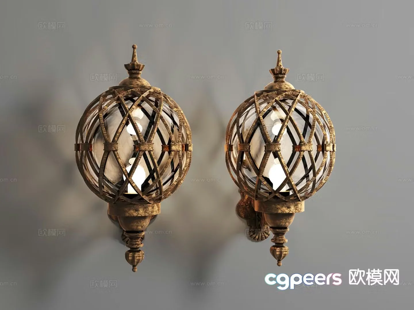 Industrial style wall lamp decorative wall lamp 3d model