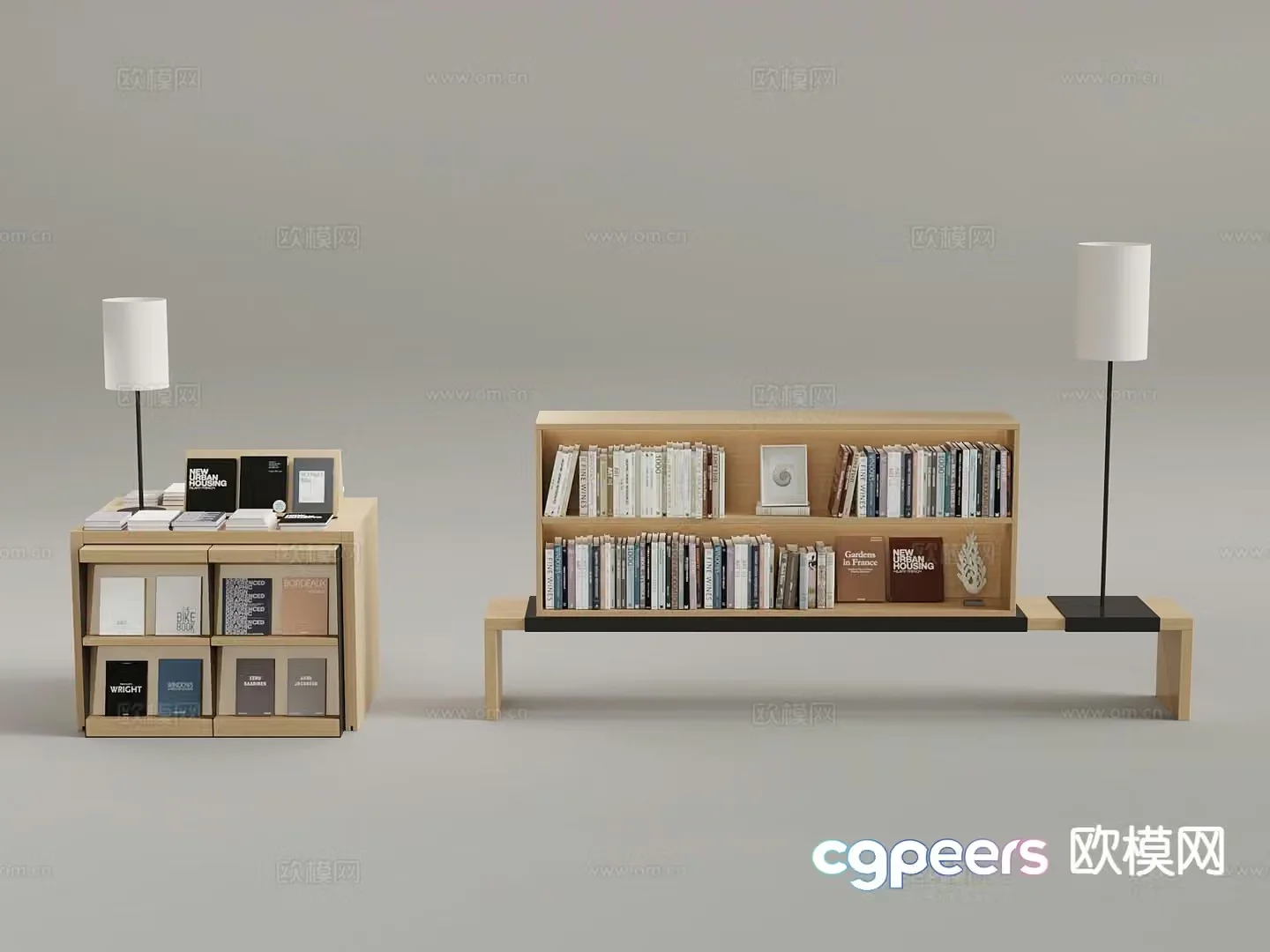 Modern book display stand book book 3d model
