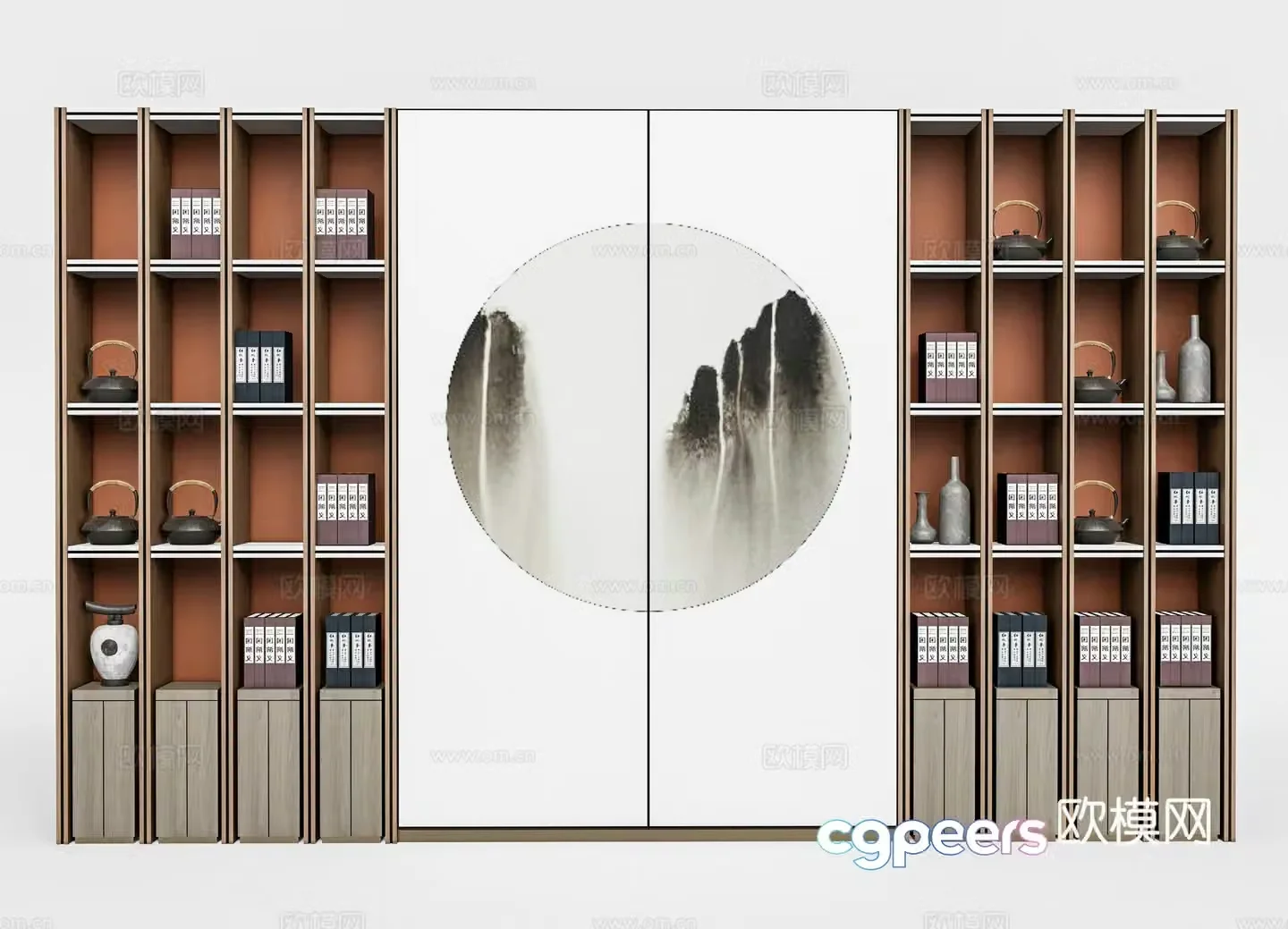 New Chinese style bookcase 3d model