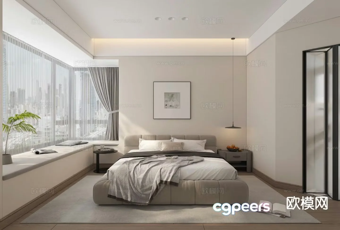 Cream style bedroom master bedroom 3d model