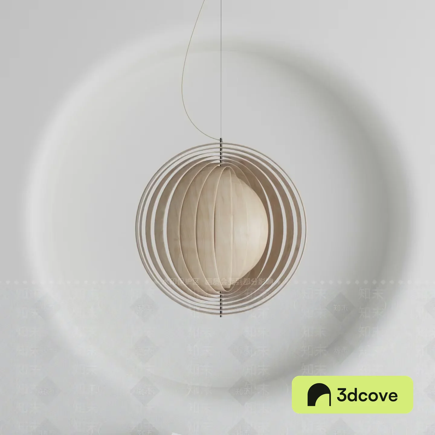 Light Wood Hanging Lamp