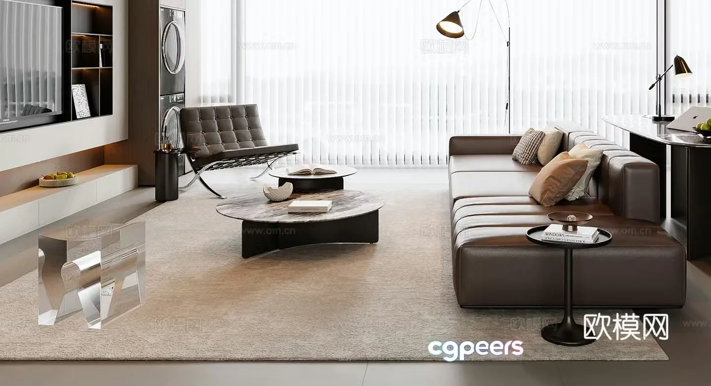 Italian sectional sofa 3d model