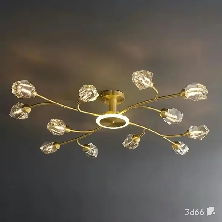 Gold Light Fixture 3D Model – 22482 – VRAY Render