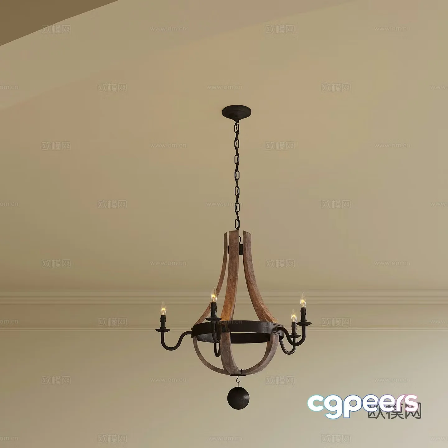 Chandelier French retro style chandelier Iron chandelier 3d model