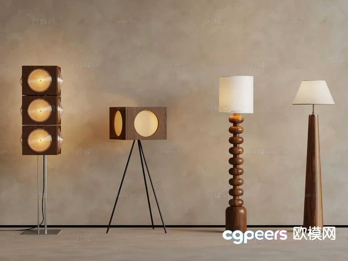 Medieval style floor lamp 3d model