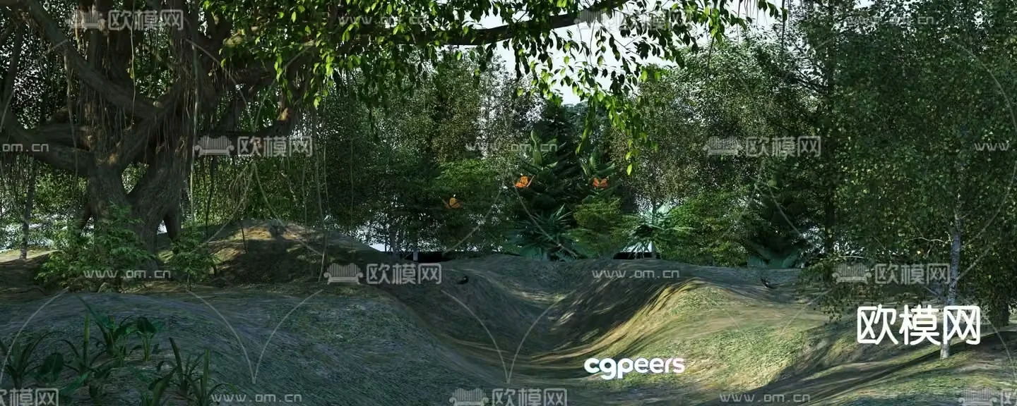 Outdoor landscape garden 3d model