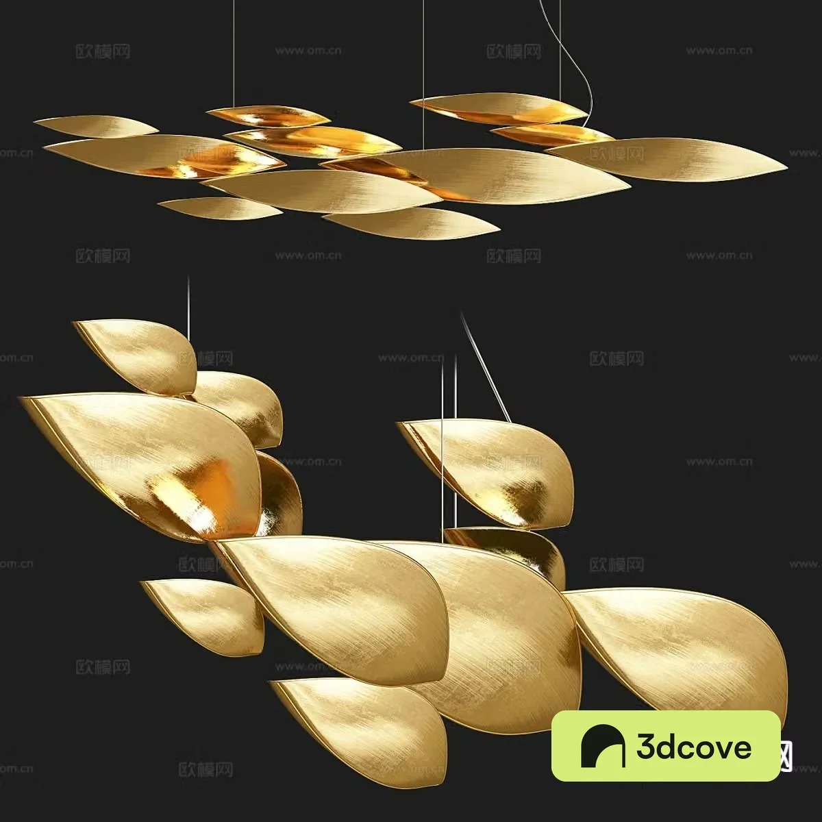 Light luxury decorative lamp golden chandelier